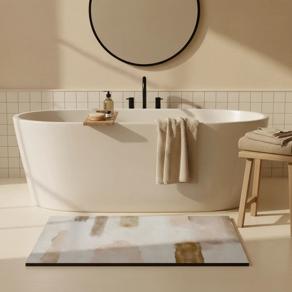 Tapis Salle de Bain Beige 60x120cm