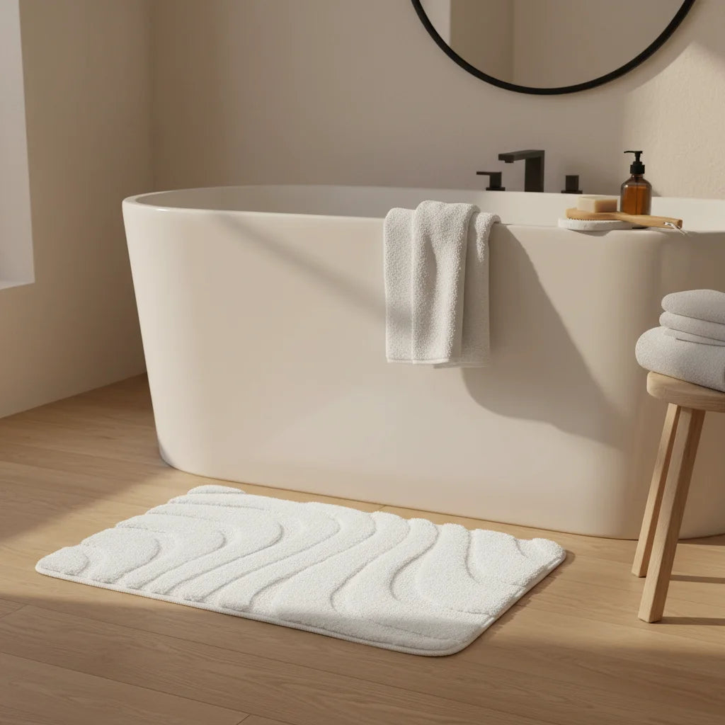 Tapis Salle de Bain Blanc