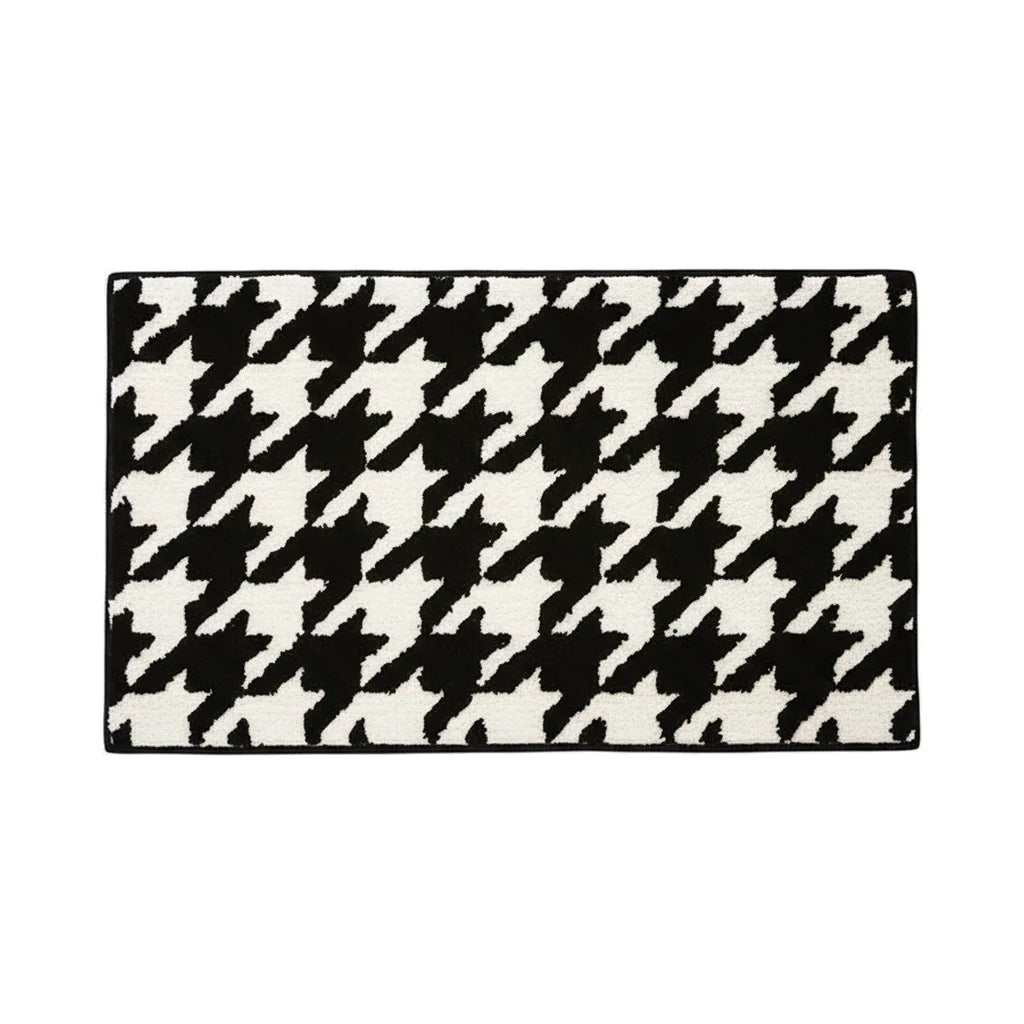 Tapis Salle de Bain Blanc et Noir