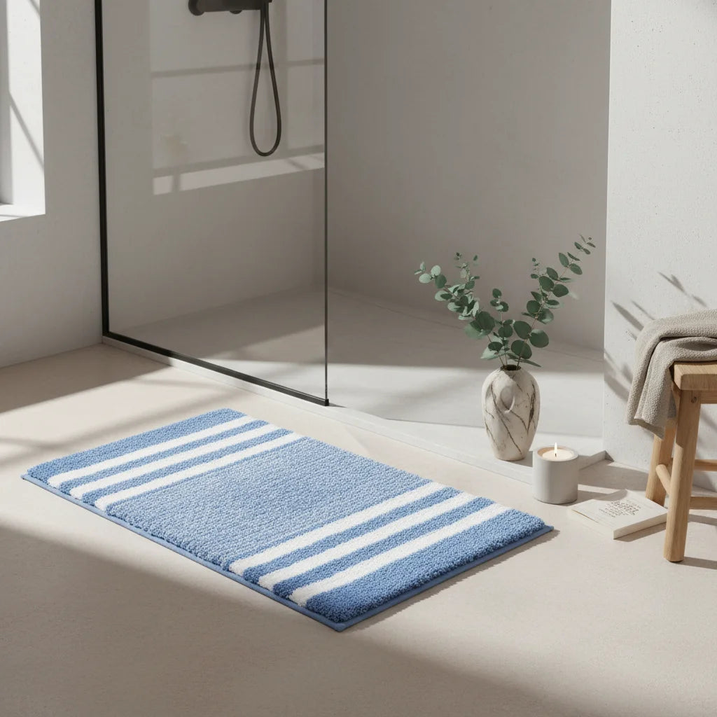 Tapis Salle de Bain Bleu