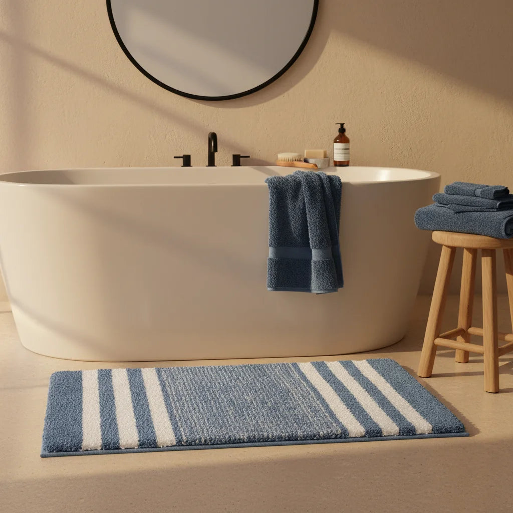 Tapis Salle de Bain Bleu