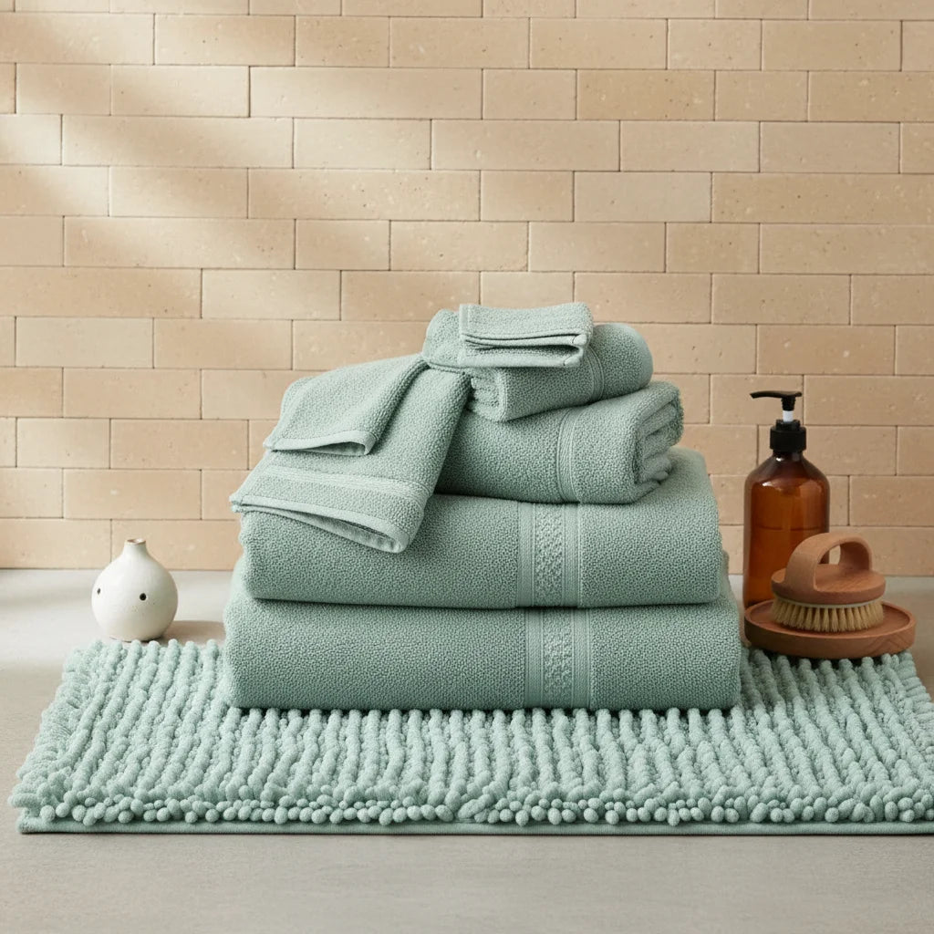 Tapis Salle de Bain Chenille Bleu Turquoise Grande Taille