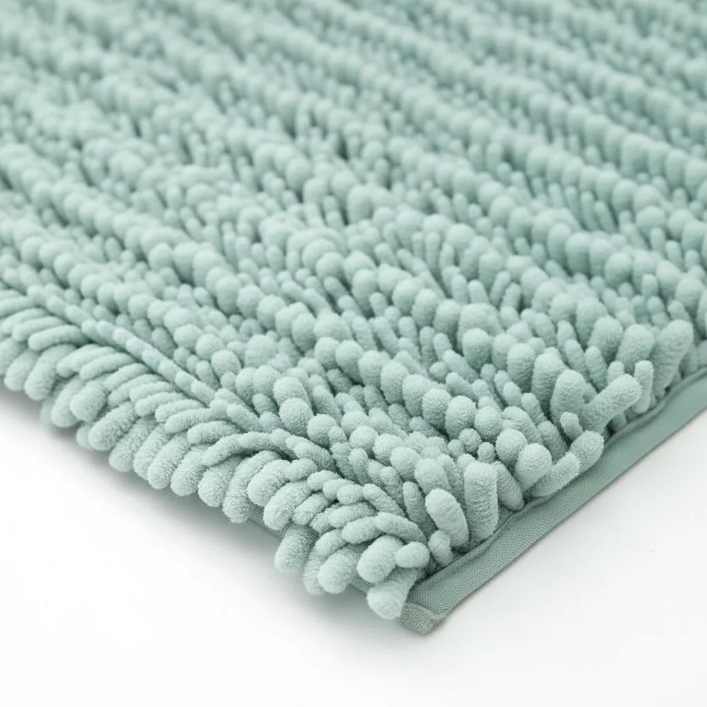 Tapis Salle de Bain Chenille Bleu Turquoise Grande Taille