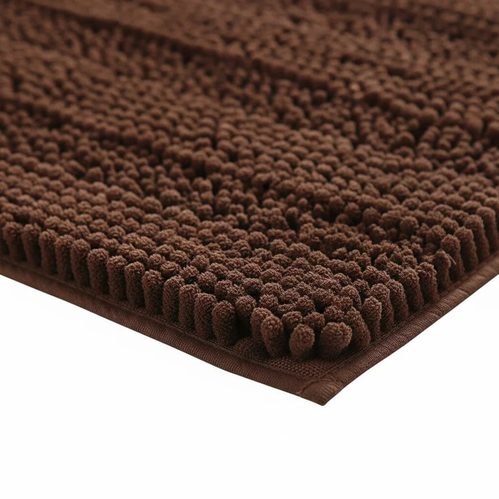 Tapis Salle de Bain Chenille Marron