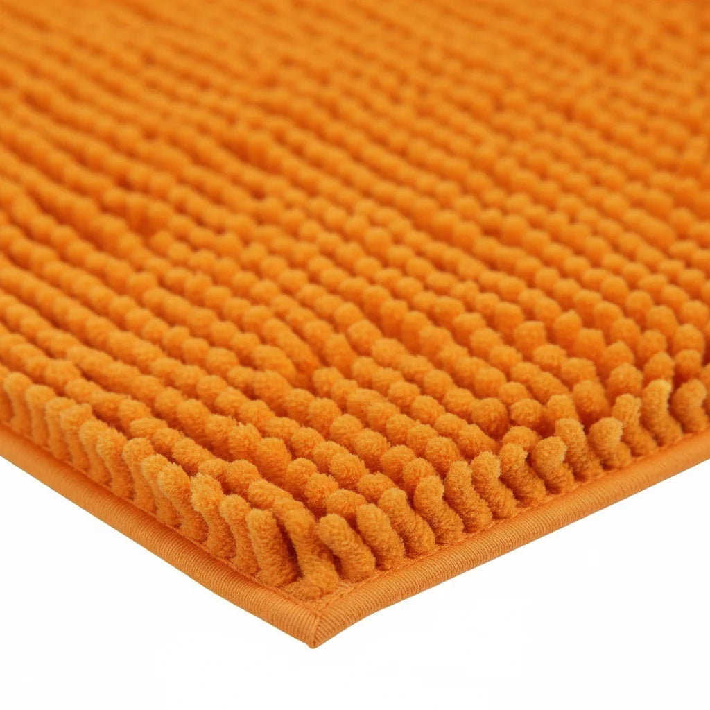 Tapis Salle de Bain Chenille Orange
