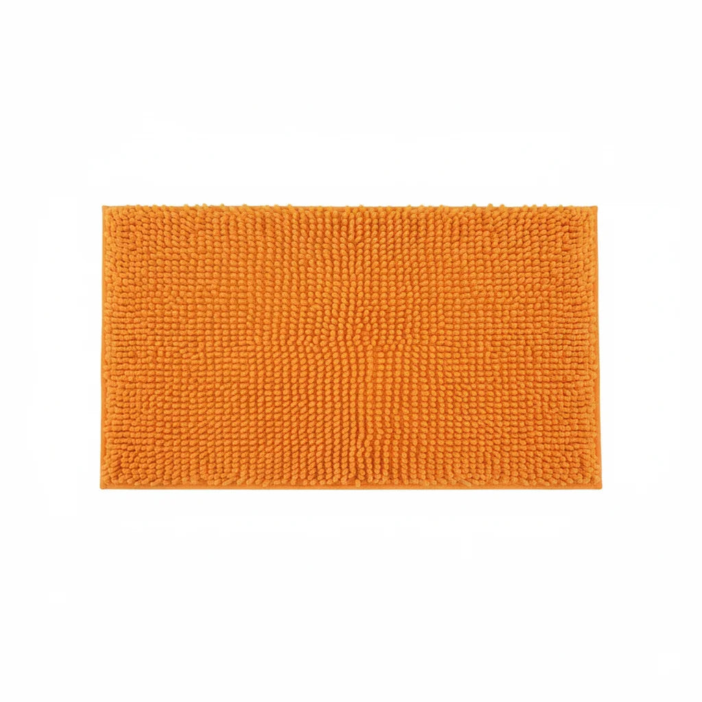 Tapis Salle de Bain Chenille Orange