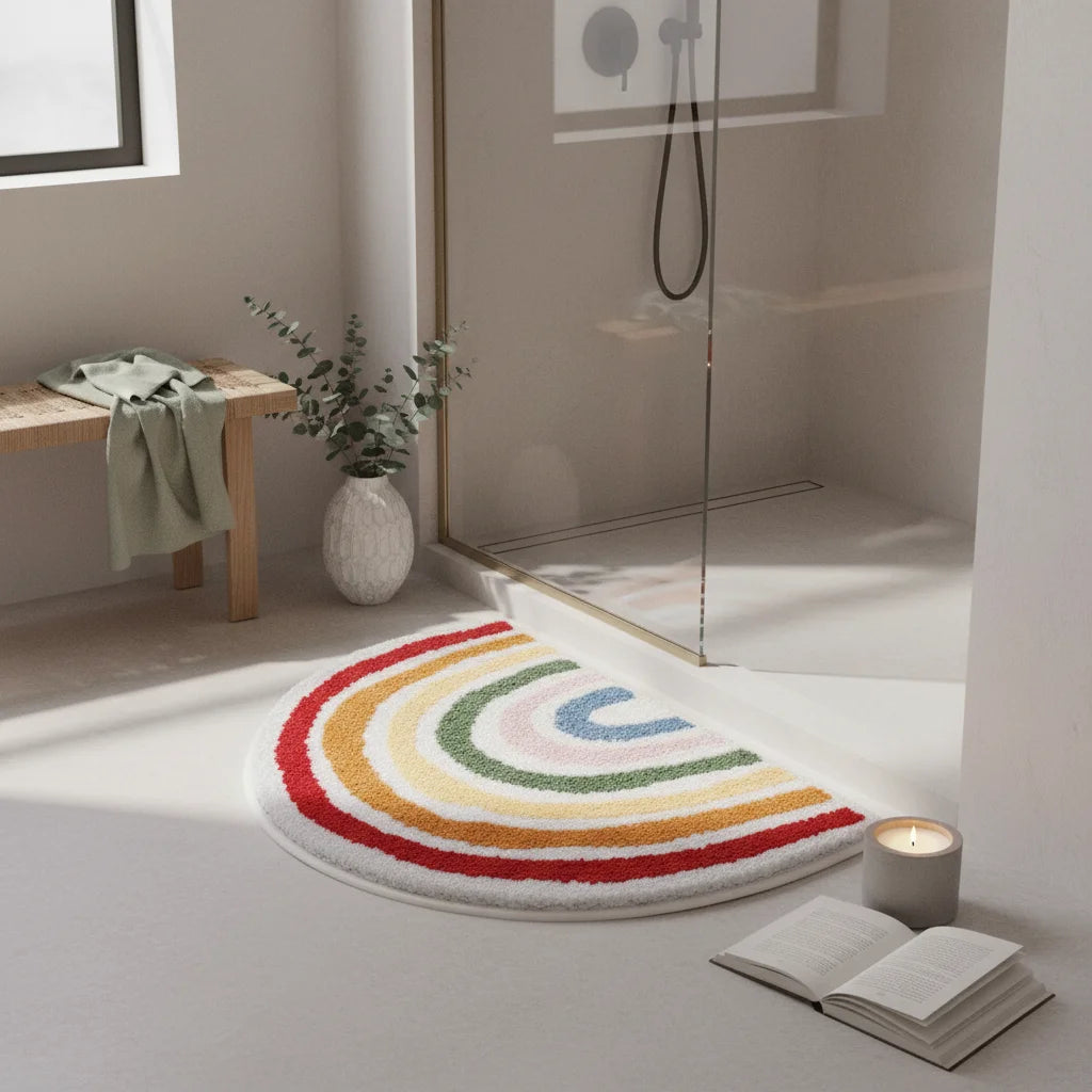 Tapis Salle de Bain Demi Cercle