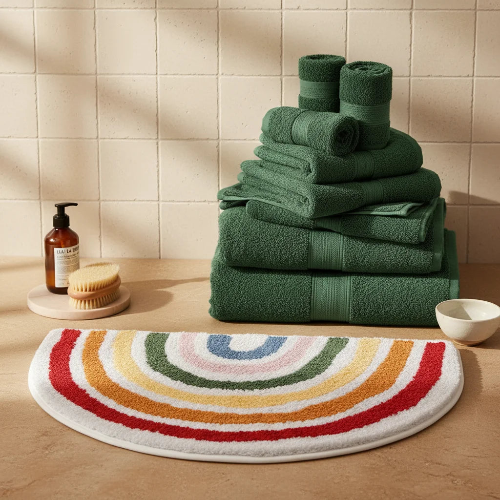 Tapis Salle de Bain Demi Cercle