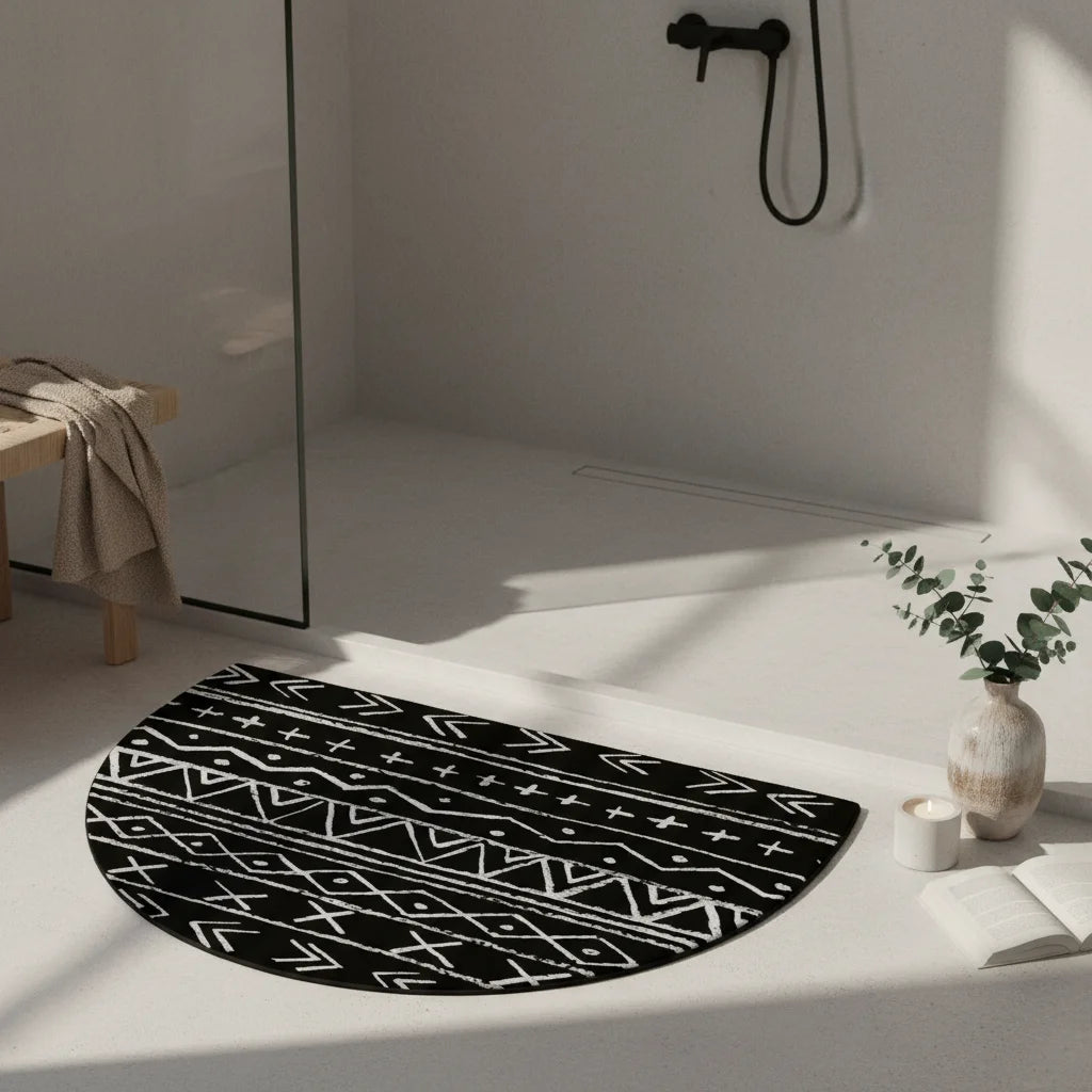 Tapis Salle De Bain Demi Lune Noir