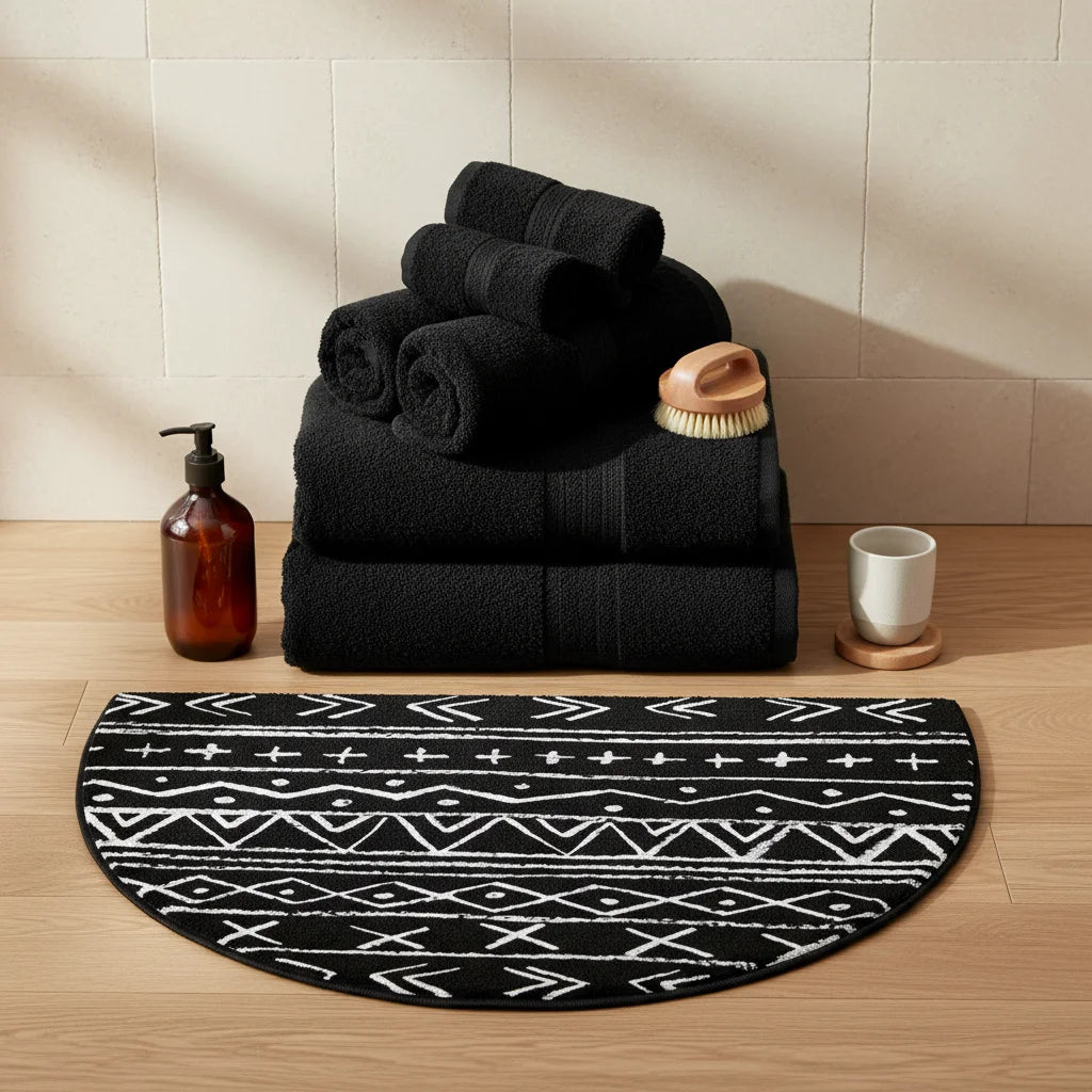 Tapis Salle De Bain Demi Lune Noir