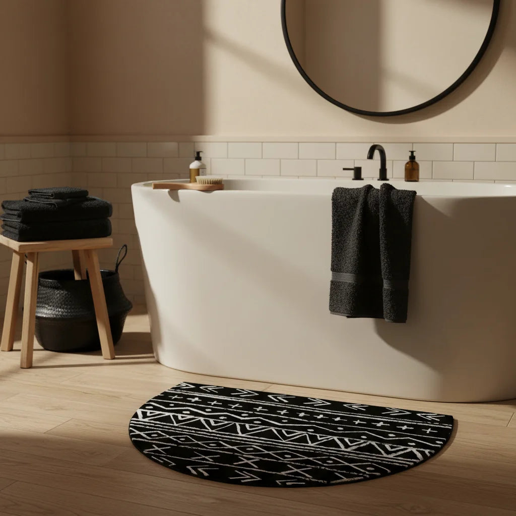 Tapis Salle De Bain Demi Lune Noir