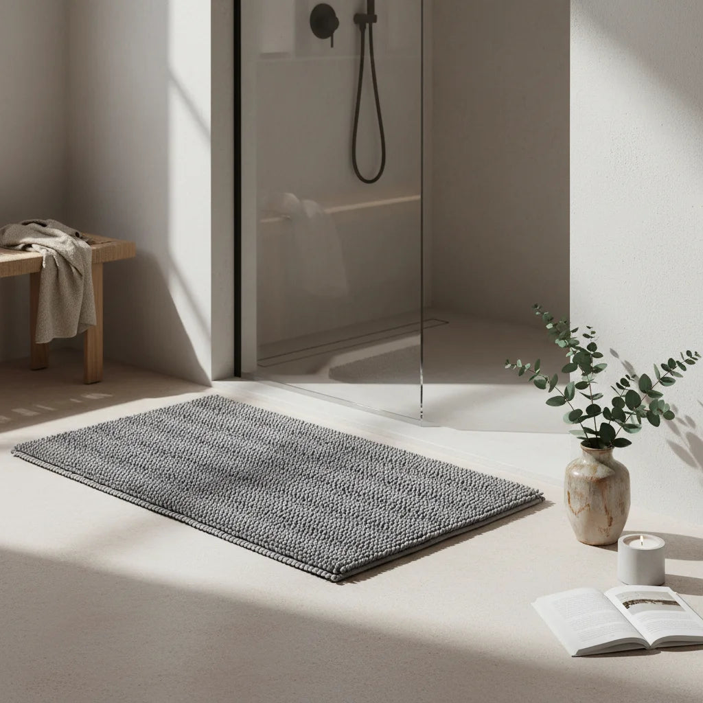 Tapis Salle de Bain Doux Gris Ardoise