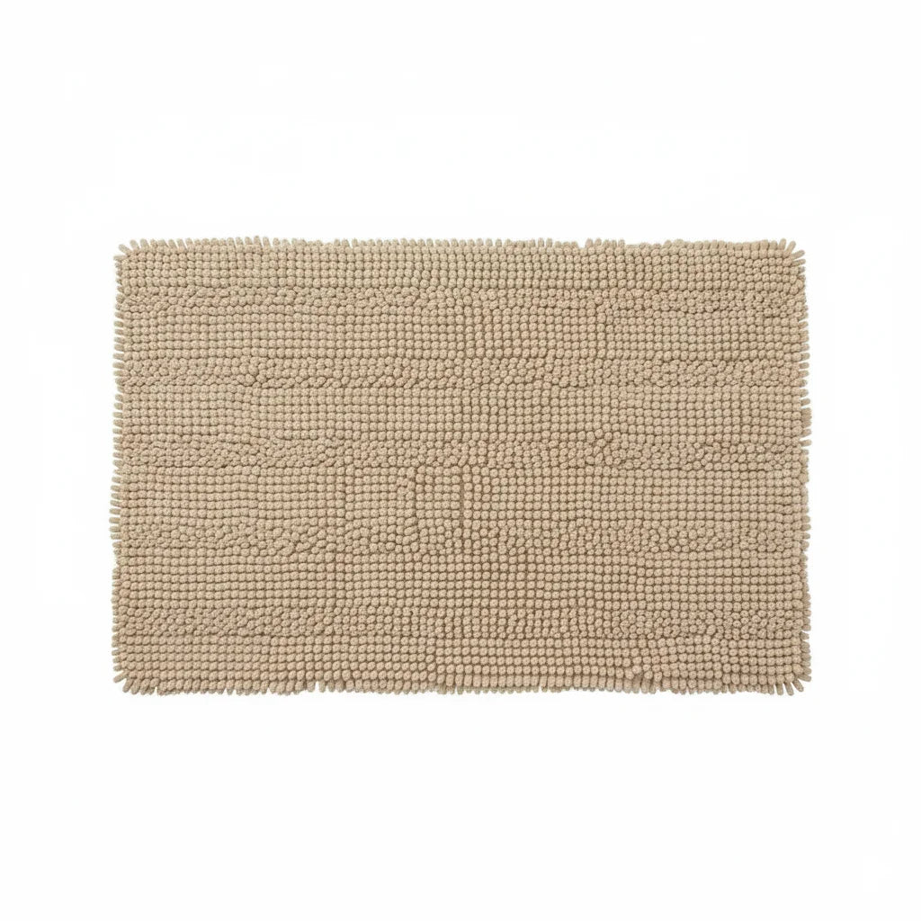 Tapis Salle de Bain Doux Beige Lin