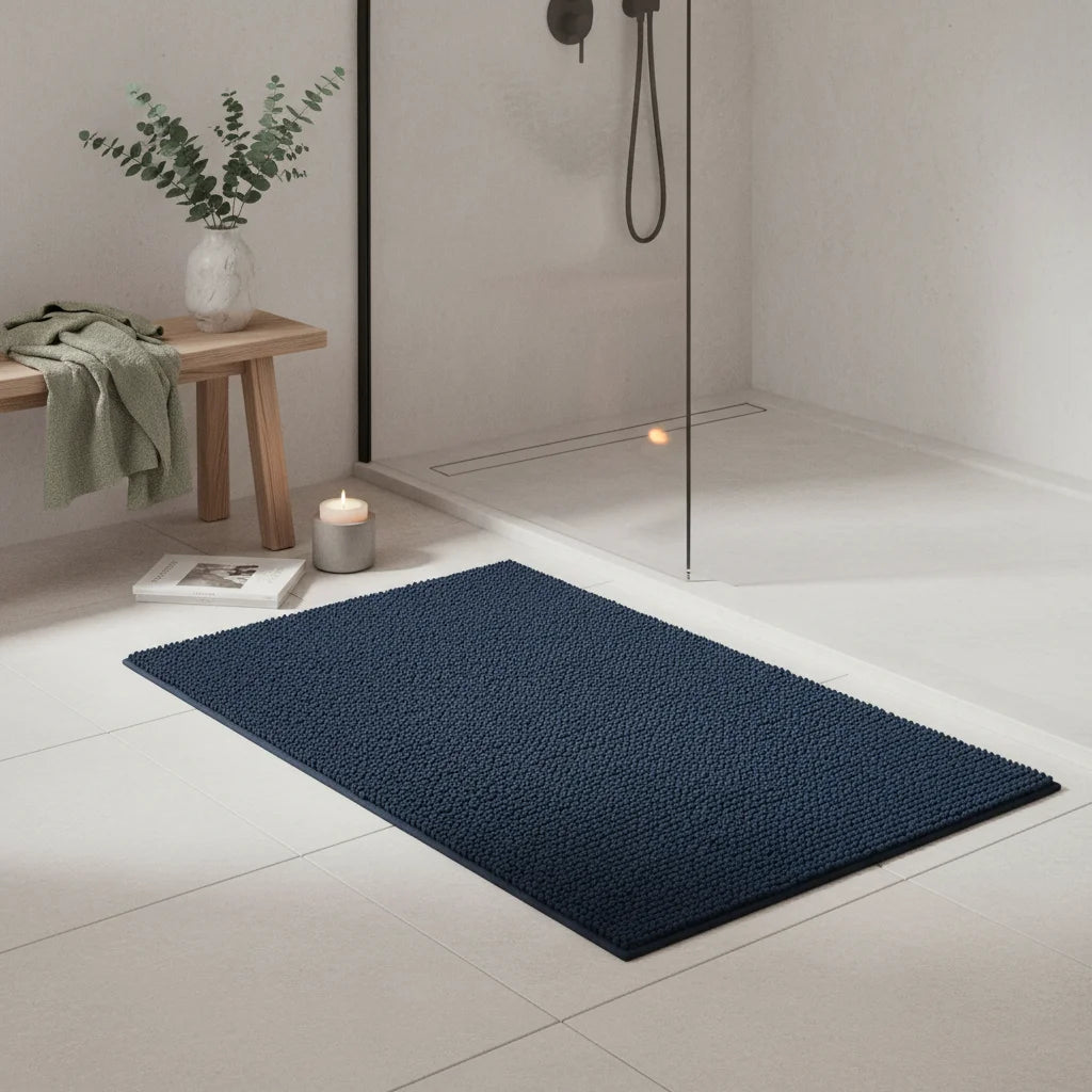 Tapis Salle de Bain Doux Fin Gris Anthracite