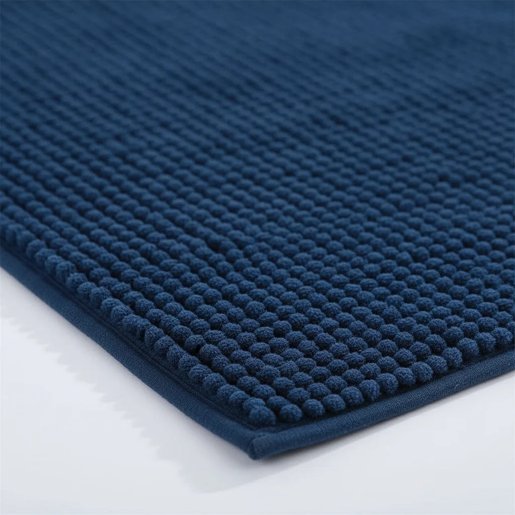 Tapis Salle de Bain Doux Fin Bleu Nuit