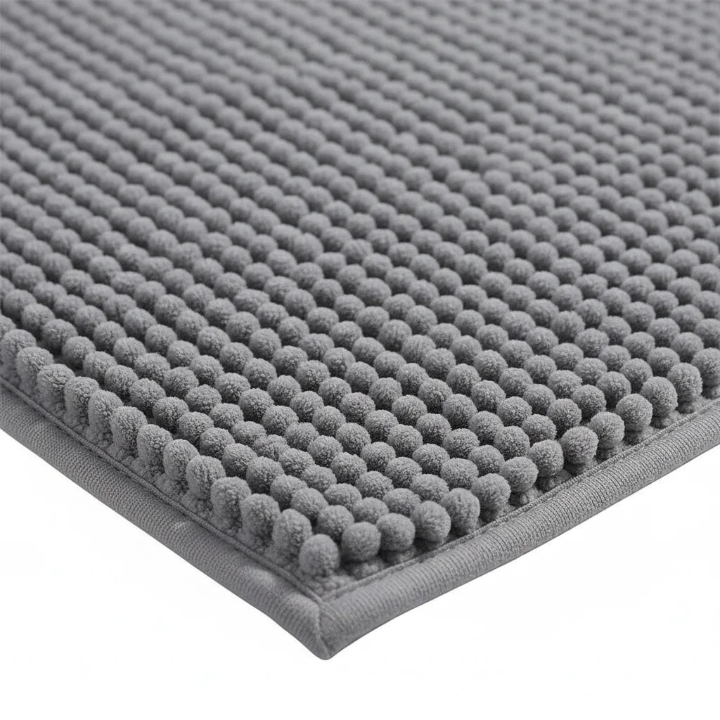 Tapis Salle de Bain Doux Fin Gris Perle