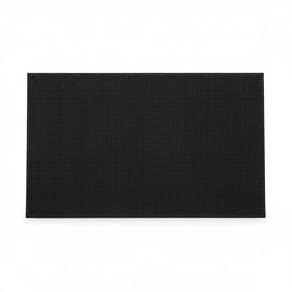 Tapis Salle de Bain Doux Fin Noir Profond