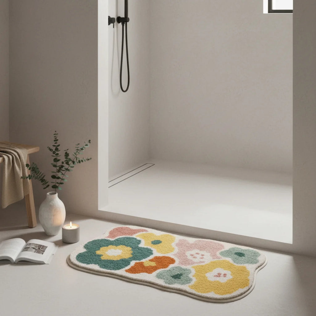 Tapis Salle de Bain Fleur