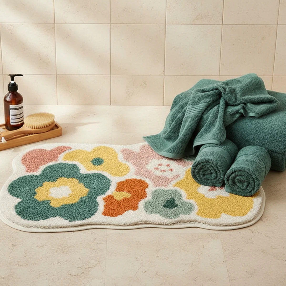 Tapis Salle de Bain Fleur