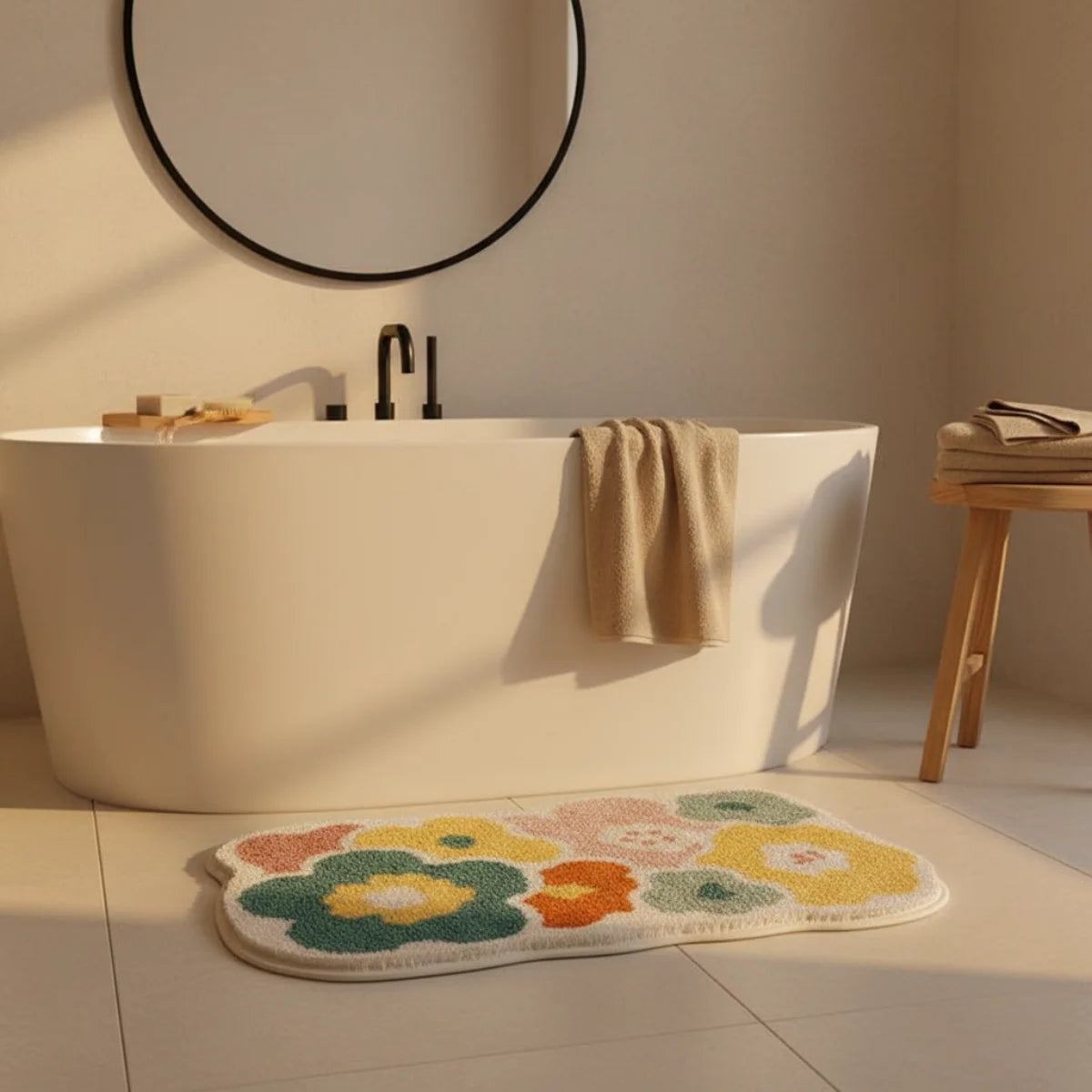 Tapis Salle de Bain Fleur