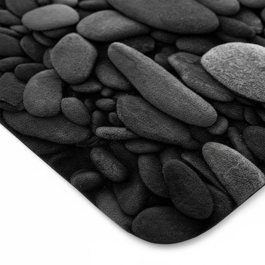 Tapis Salle de Bain Galet Noir