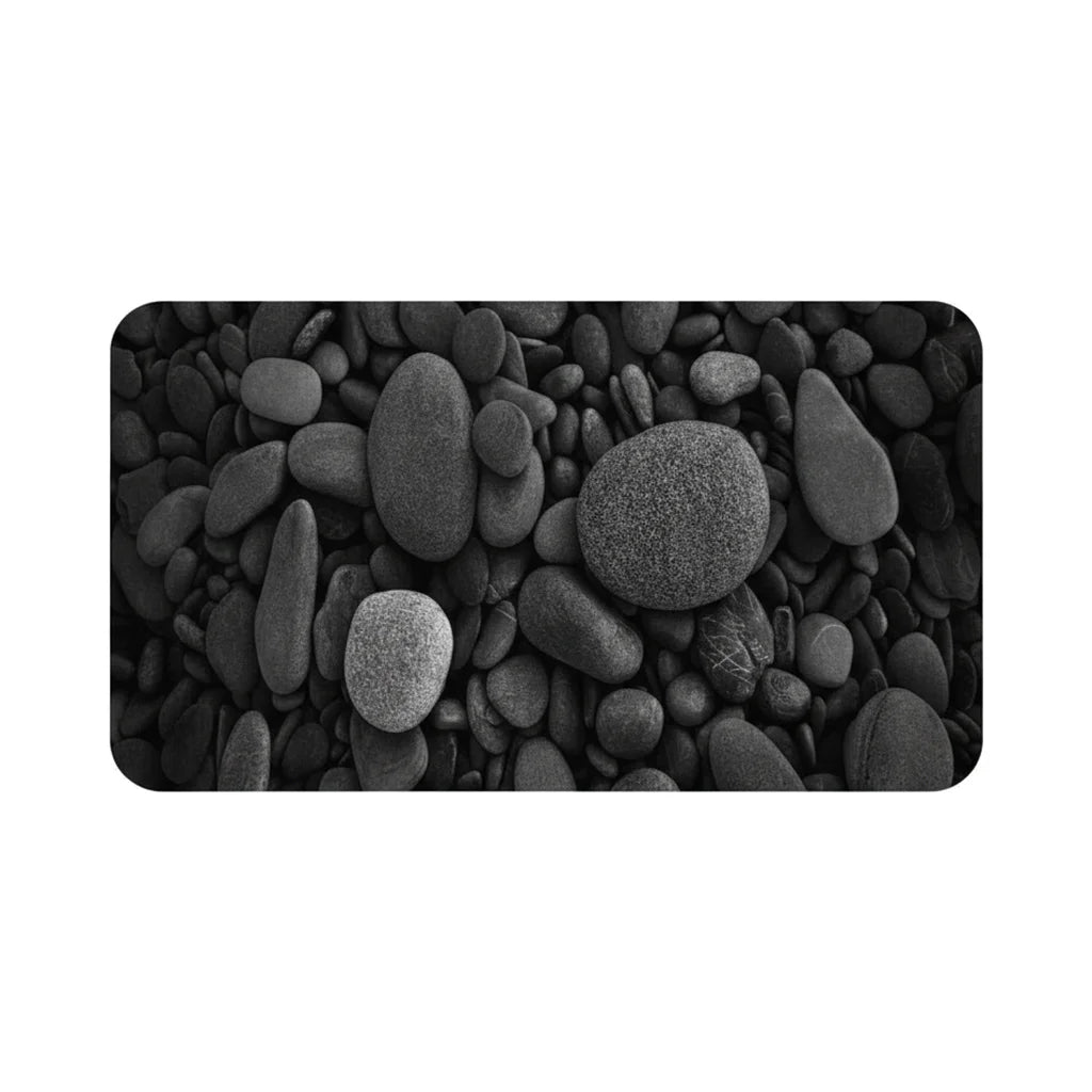 Tapis Salle de Bain Galet Noir