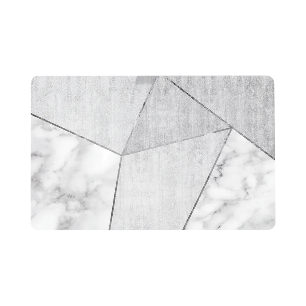 Tapis Salle de Bain Gris et Blanc 60x90cm