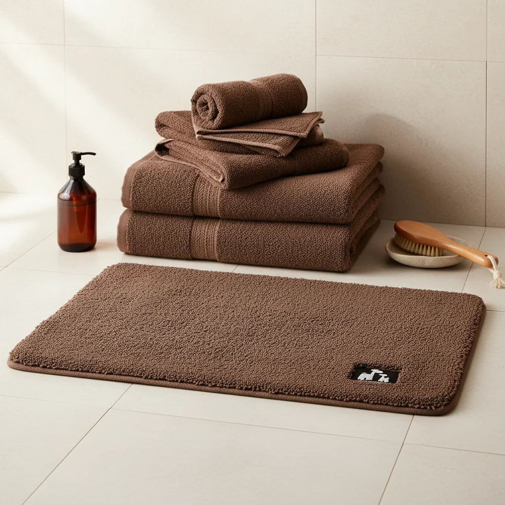 Tapis Salle de Bain Marron 80x120cm
