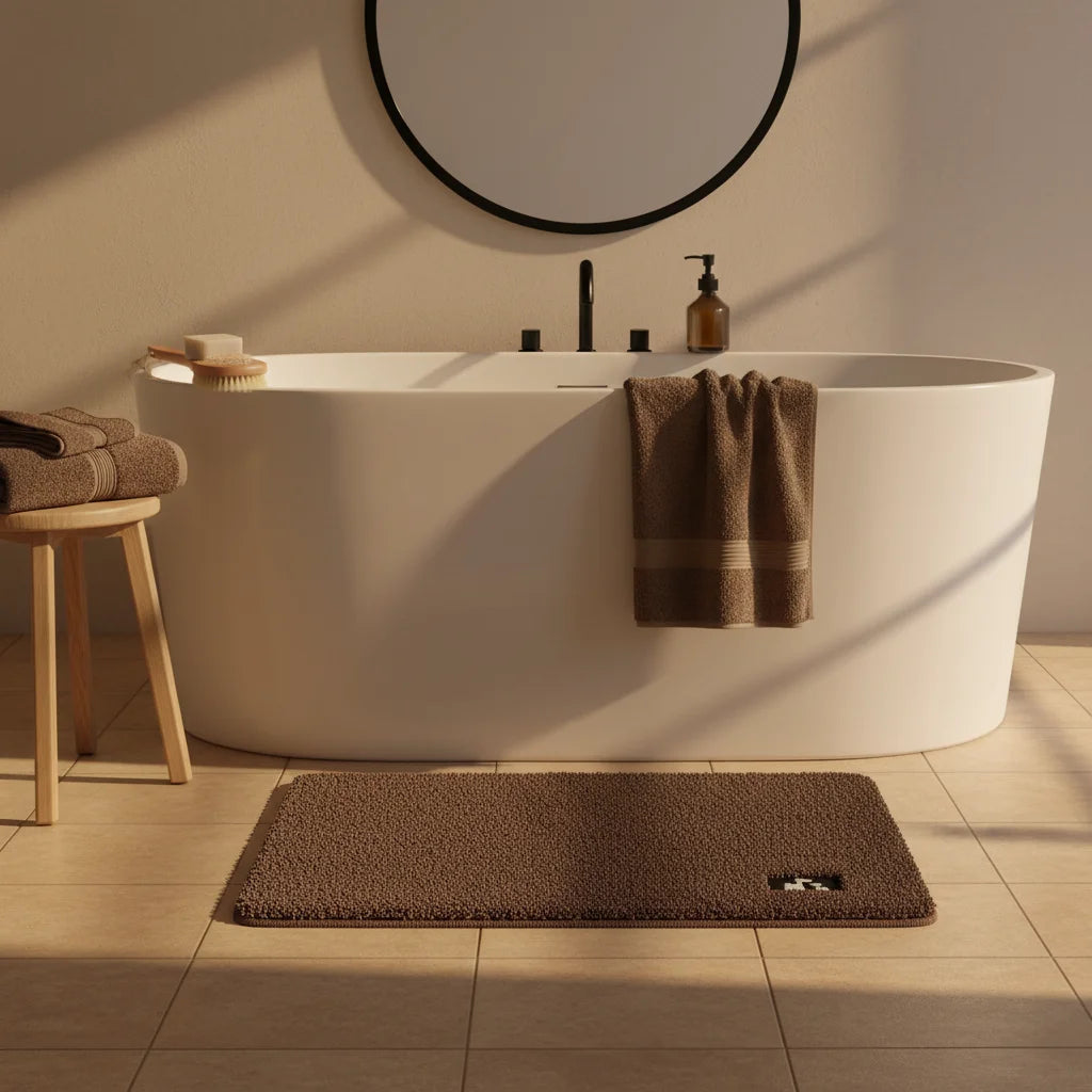 Tapis Salle de Bain Marron 80x120cm