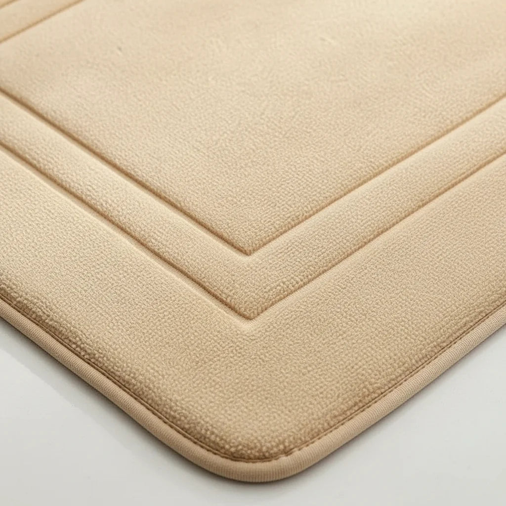 Tapis Salle de Bain Mémoire de Forme Beige Sable