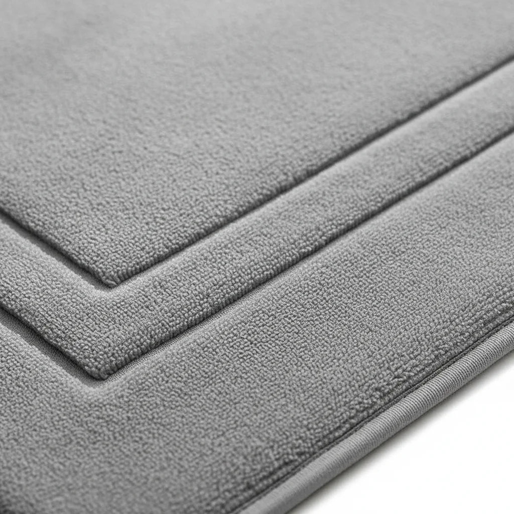 Tapis Salle de Bain Mémoire de Forme Gris Perle