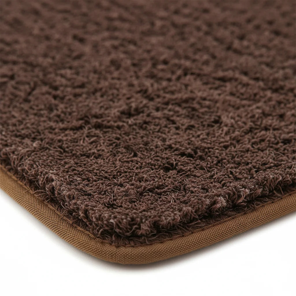 Tapis Salle de Bain Microfibre Marron Café