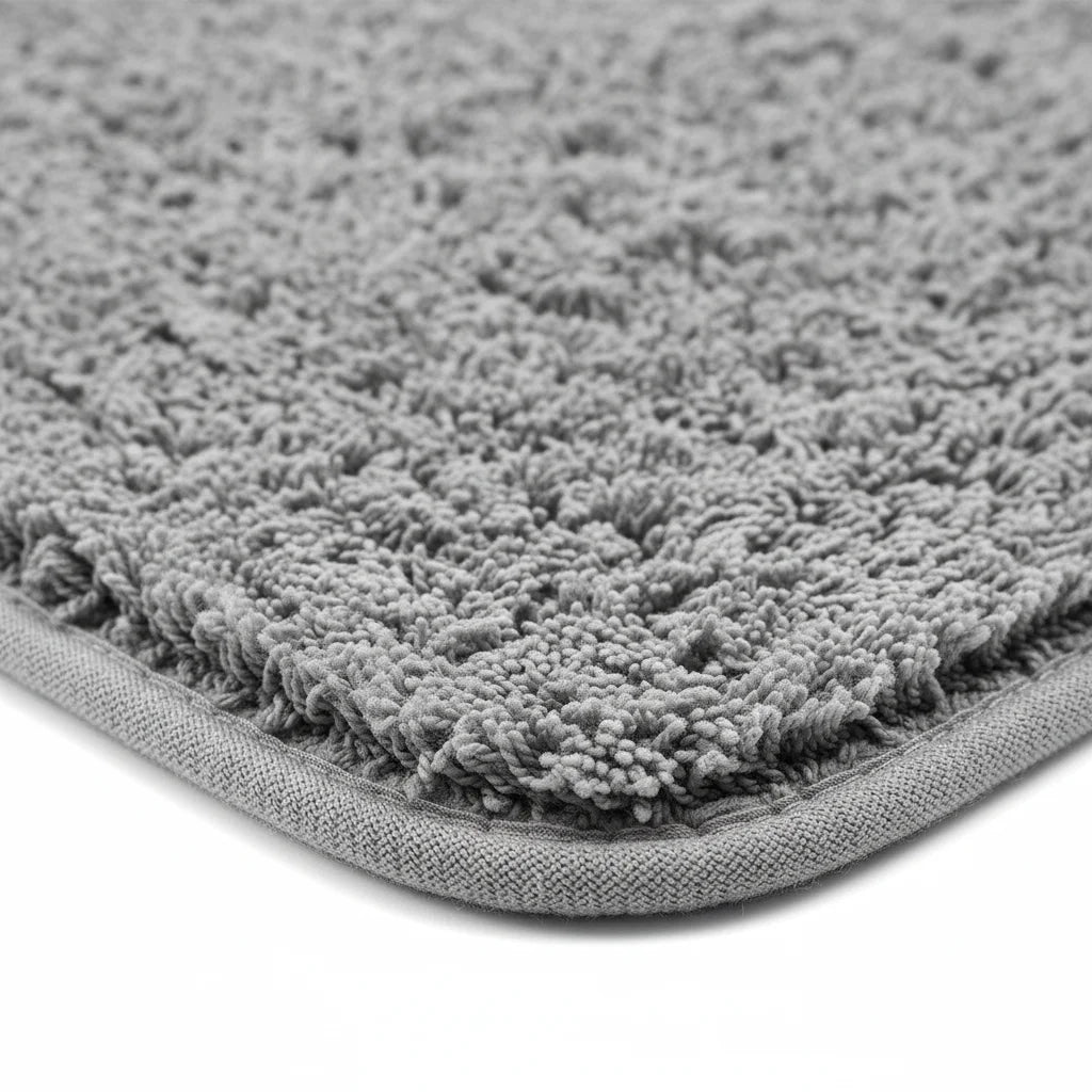 Tapis Salle de Bain Microfibre Gris Chiné