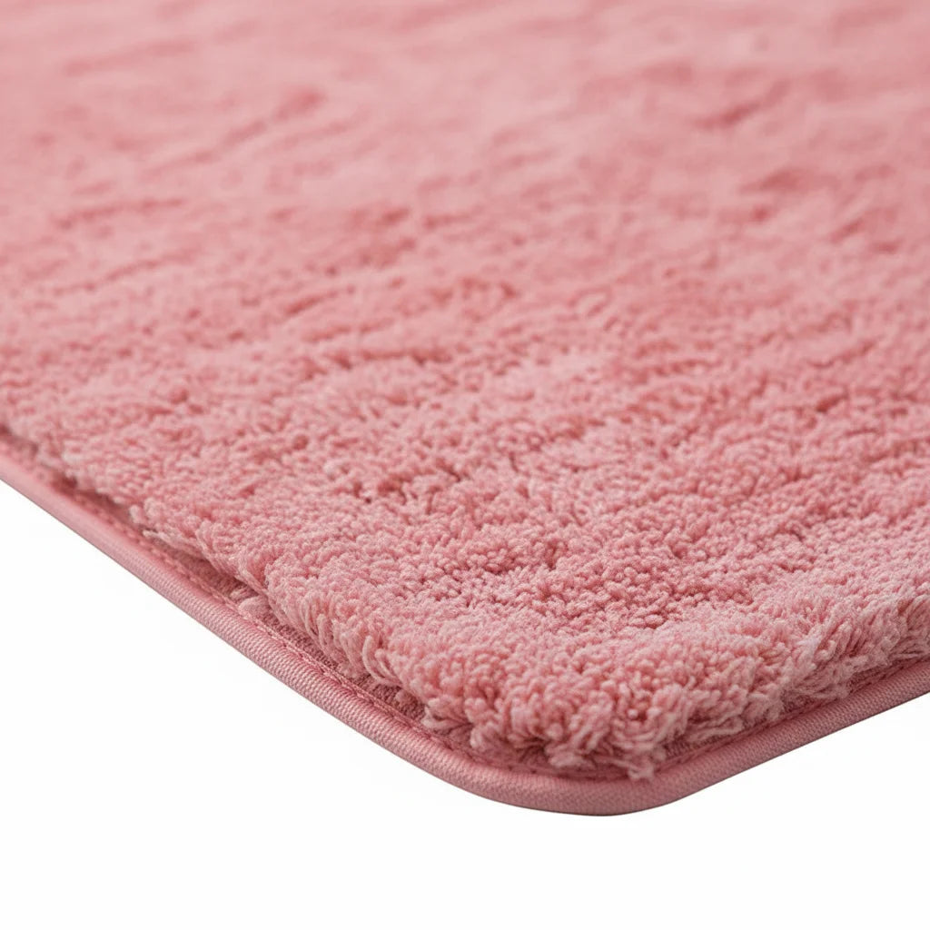 Tapis Salle de Bain Moelleux Rose Poudré