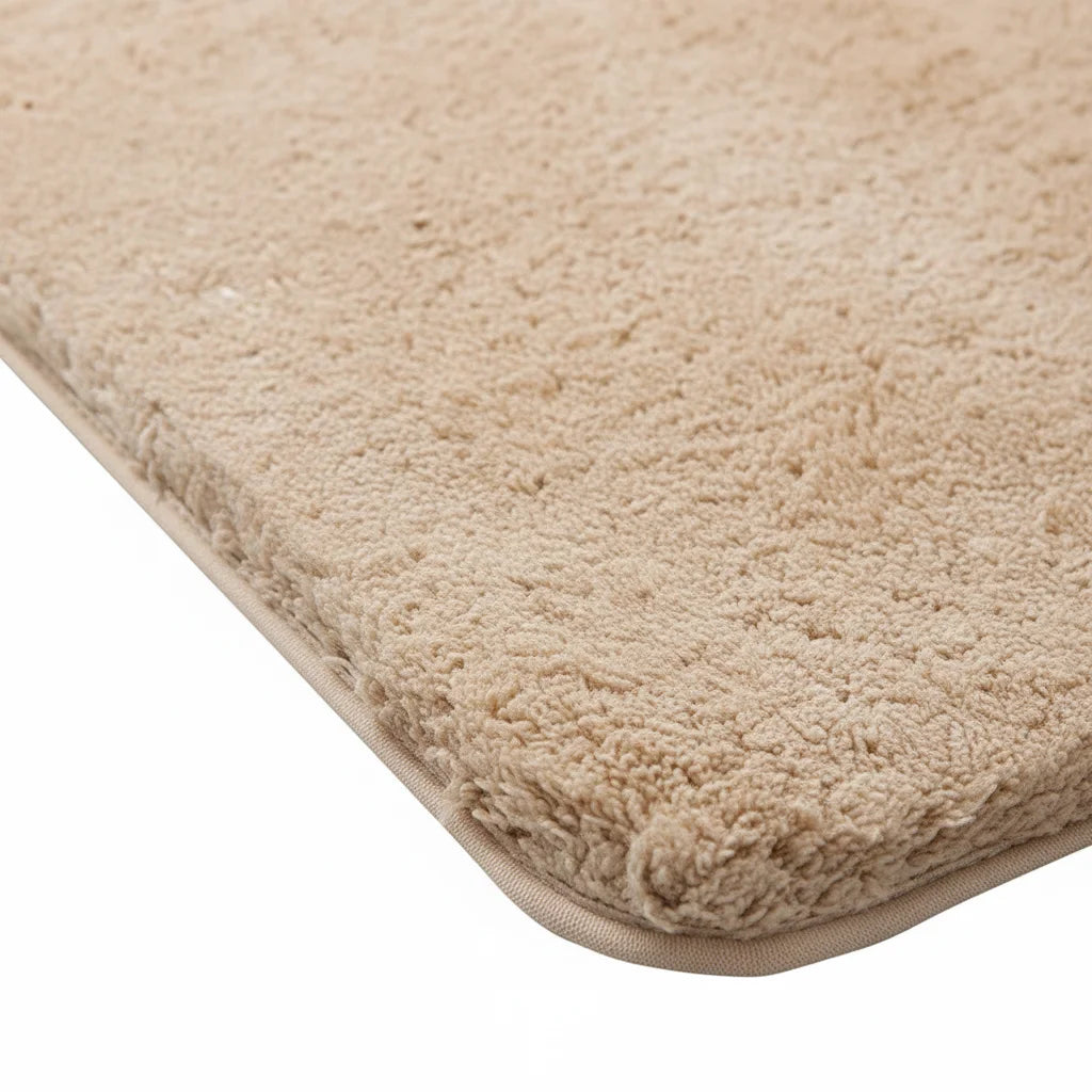 Tapis Salle de Bain Moelleux Beige Lin