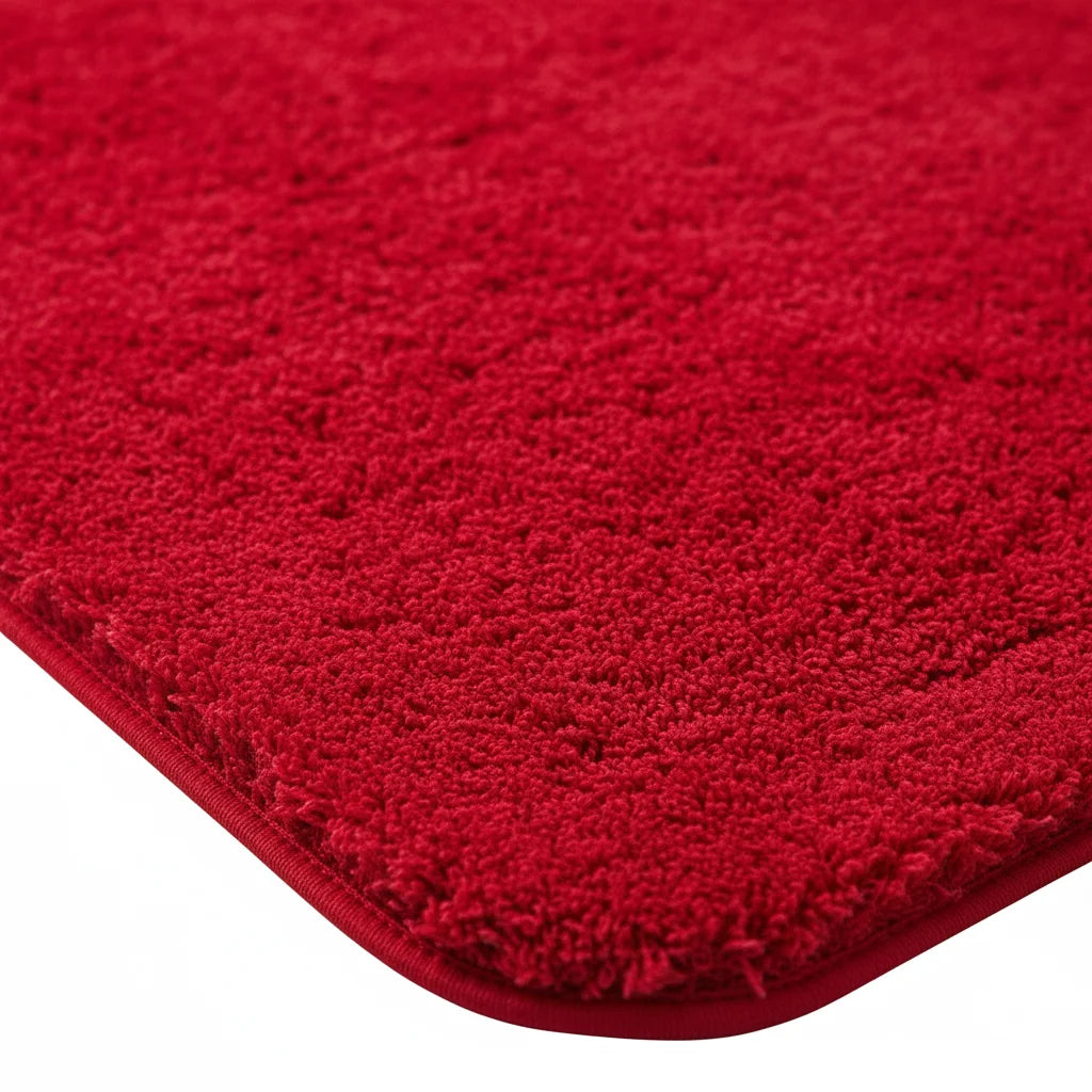 Tapis Salle de Bain Moelleux Rouge Cerise