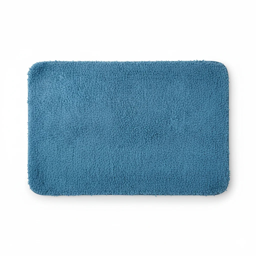 Tapis Salle de Bain Moelleux Bleu Paon