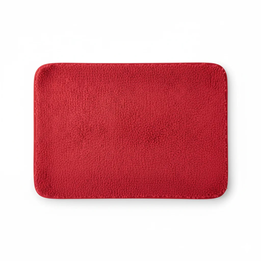 Tapis Salle de Bain Moelleux Rouge Cerise