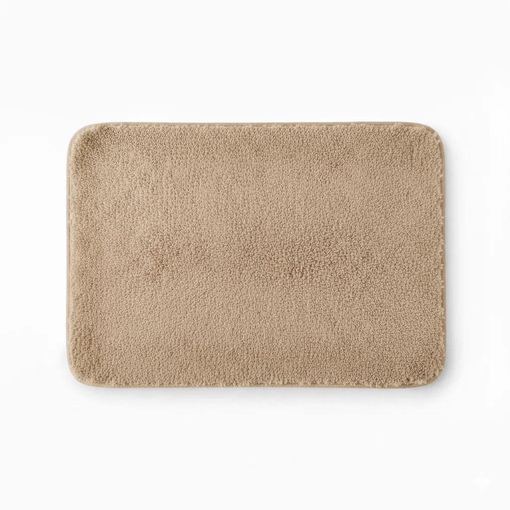 Tapis Salle de Bain Moelleux Taupe Clair