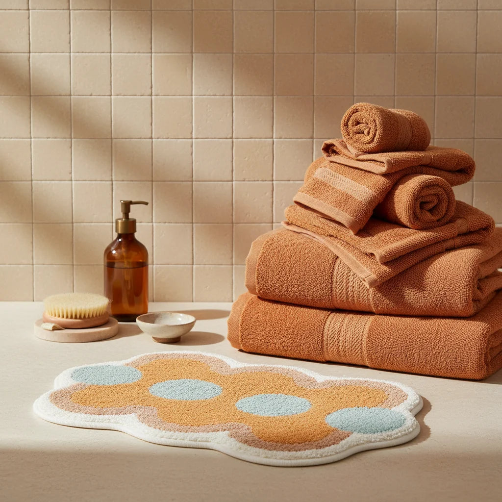 Tapis Salle de Bain Orange #d79c54