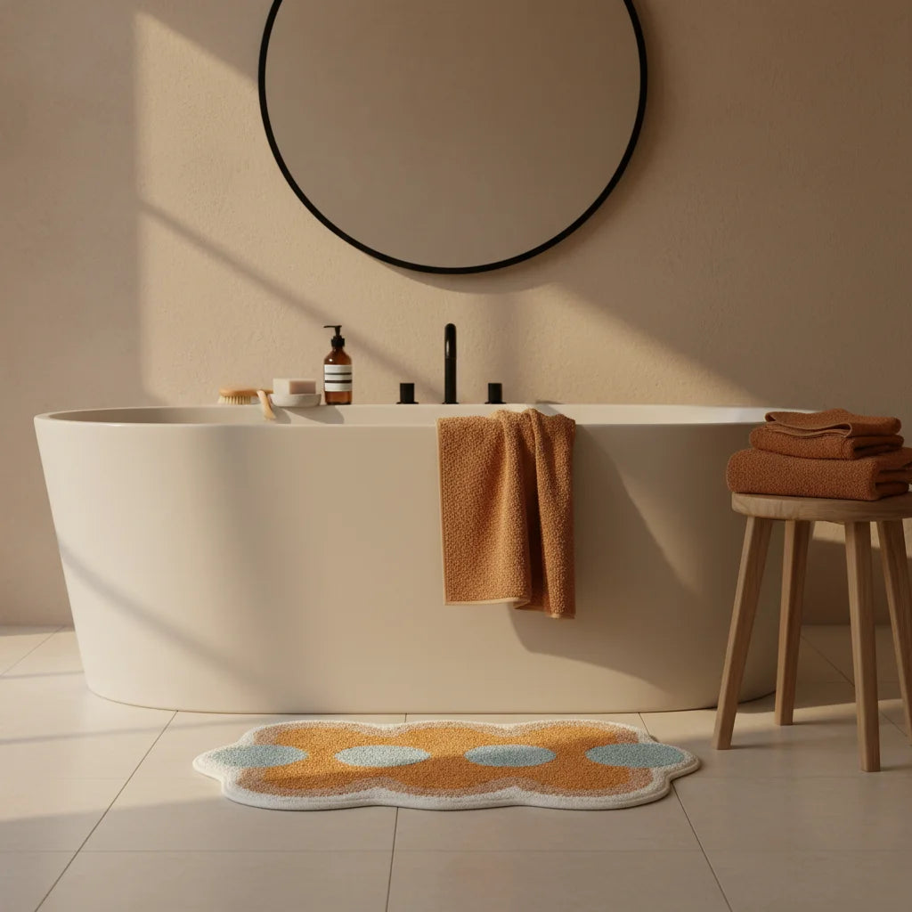 Tapis Salle de Bain Orange #d79c54