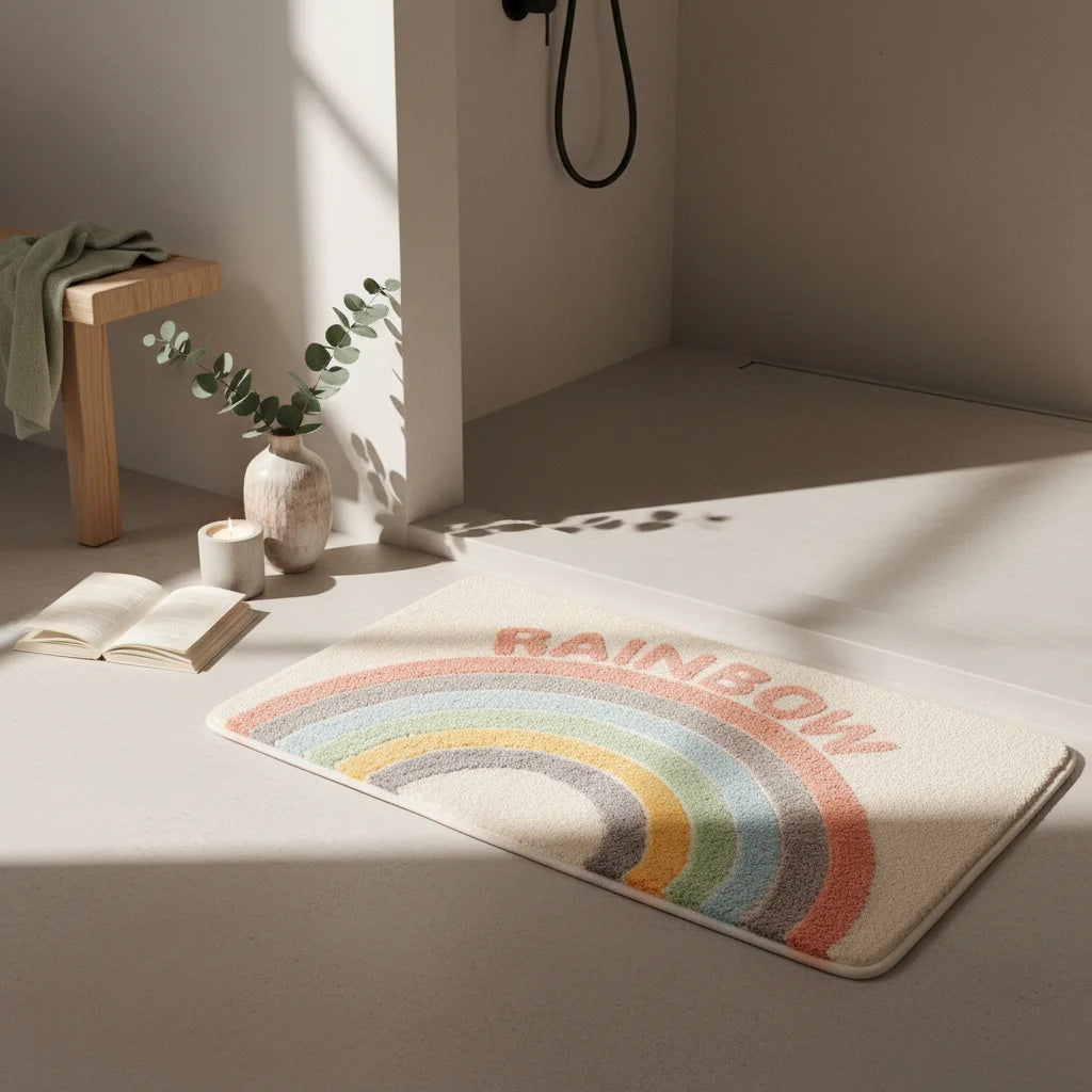 Tapis Salle de Bain Original Arc en Ciel Coloré "Rainbow"