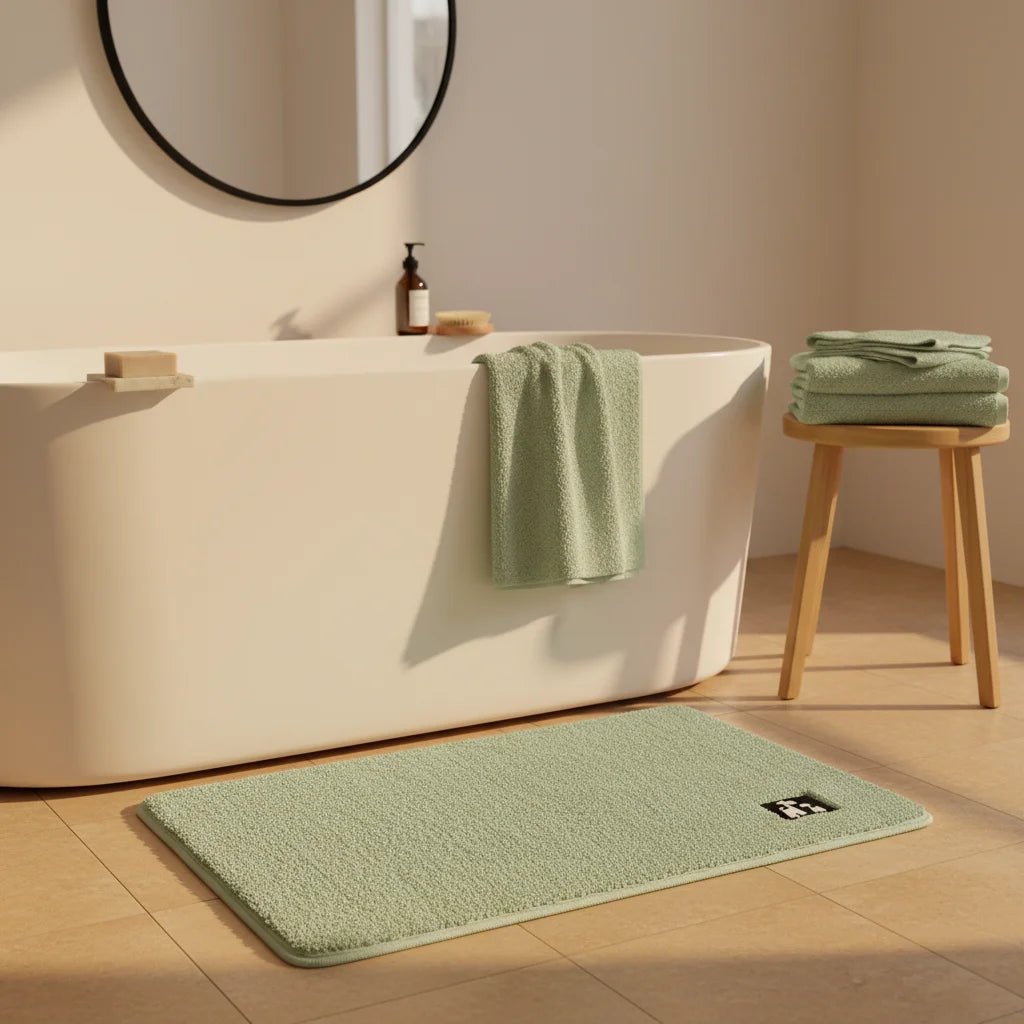 Tapis Salle de Bain Vert 80x120cm