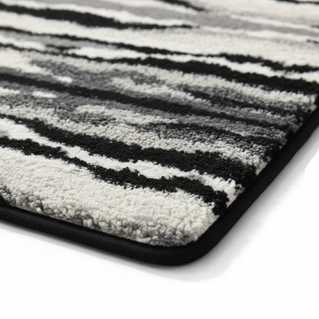 Tapis Sol Salle de Bain Bois Graphite