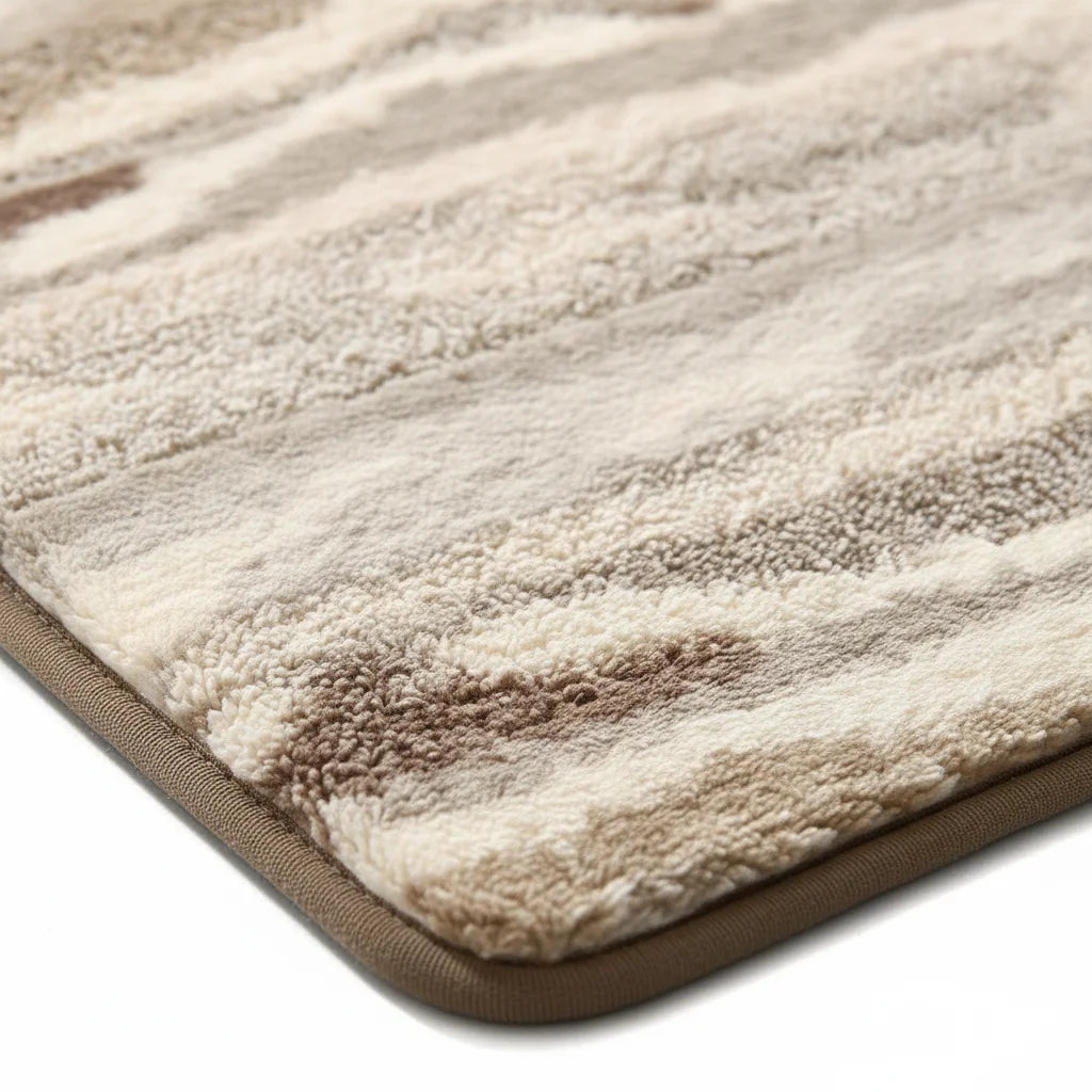 Tapis Sol Salle de Bain Bois Naturel