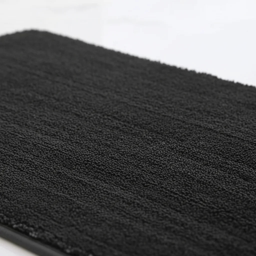 Tapis Sortie de Bain Antidérapant Noir Profond