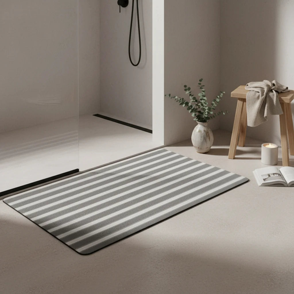 Tapis Sortie de Bain Gris Perle