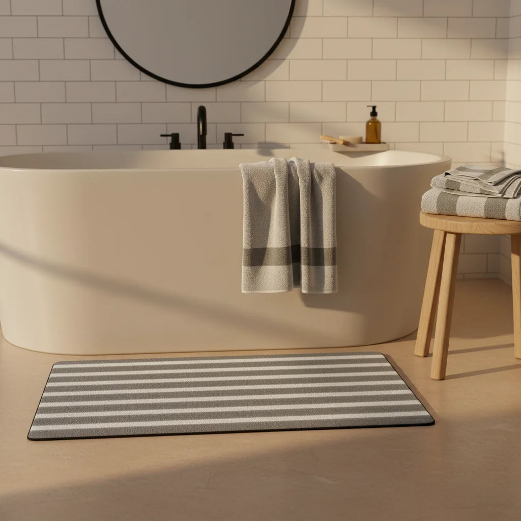 Tapis Sortie de Bain Gris Perle