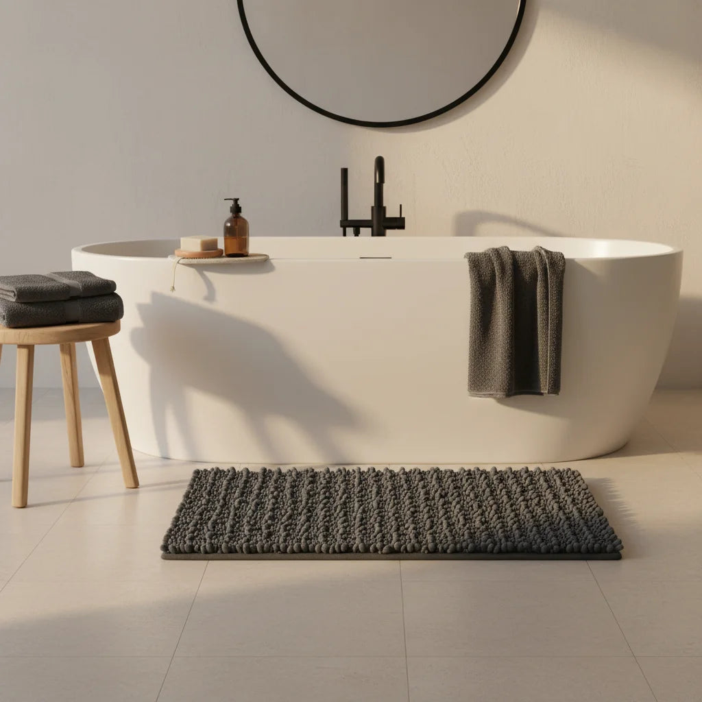 Tapis Sortie de Douche Gris Anthracite