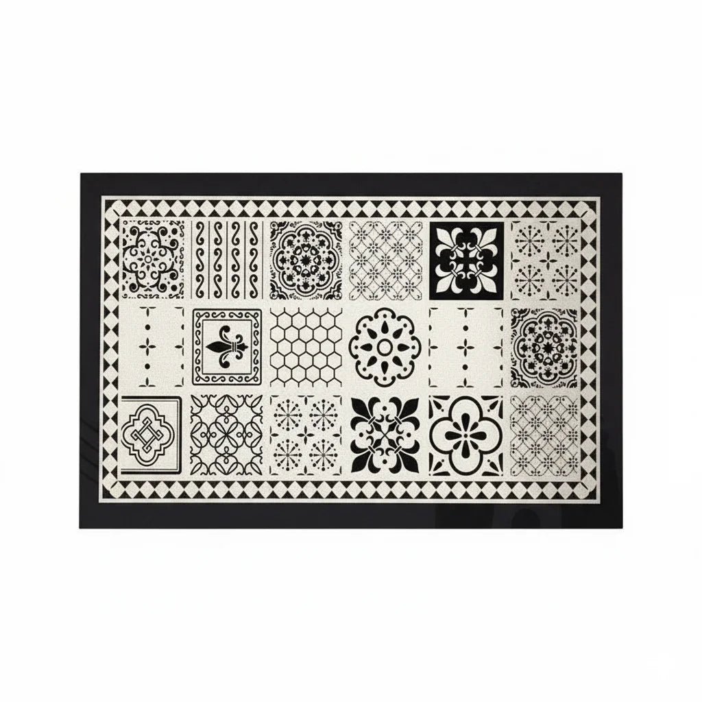Tapis Vinyle Salle de Bain Carreaux Classiques
